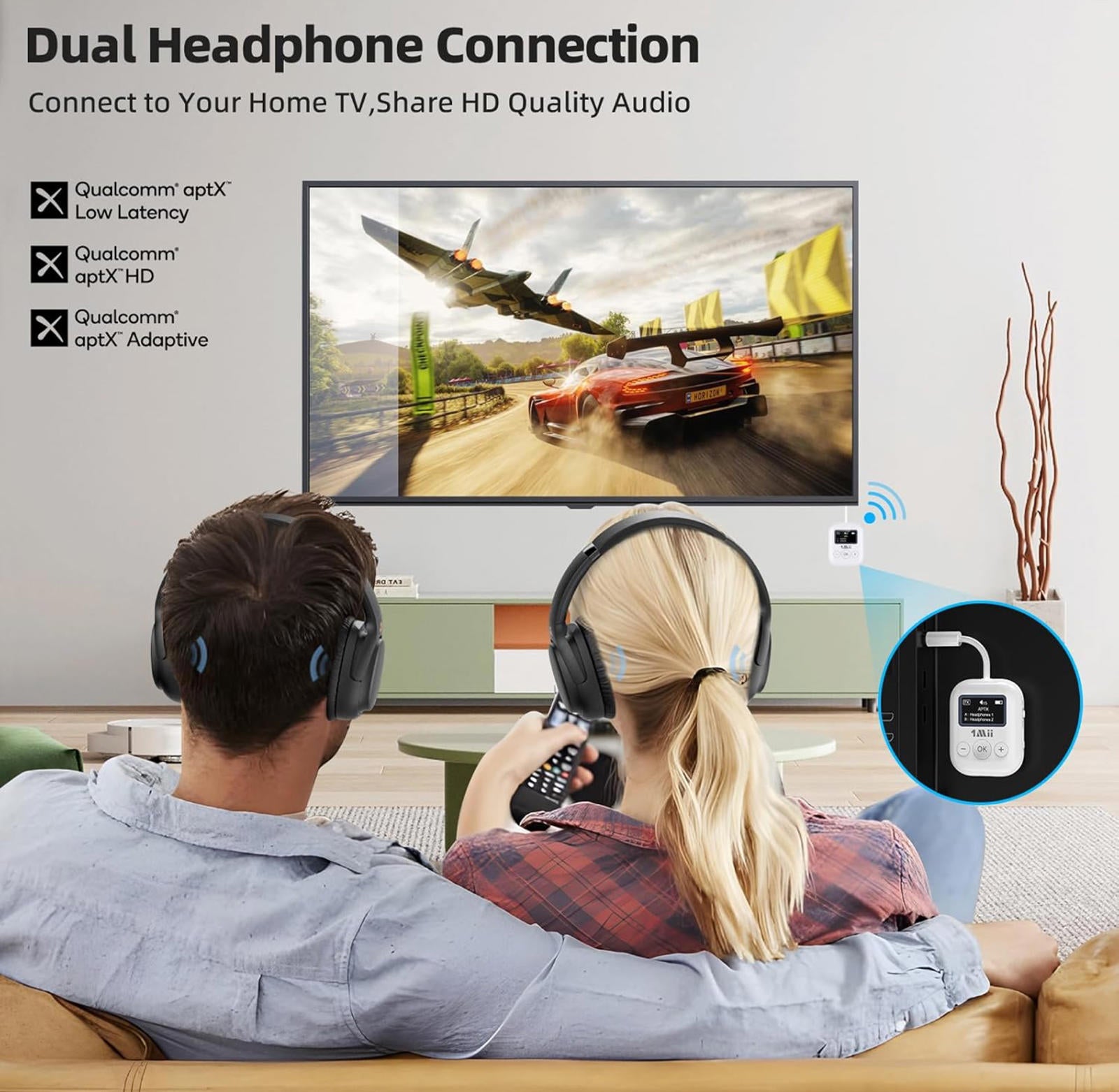 (NEW MSRP $44.99) 1Mii SafeFly Mini BT5.3 Transmitter– Low Latency, 25hr Battery