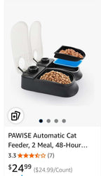 (NEW MSRP $24.99) Pawise 2 meal, 48 hour, automatic pet feeder with chiller mats