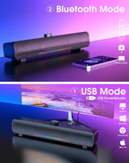 (MSRP $49.99) Bluetooth Dynamic RGB Soundbar, 16W Dual HiFi Stereo, USB-Powered