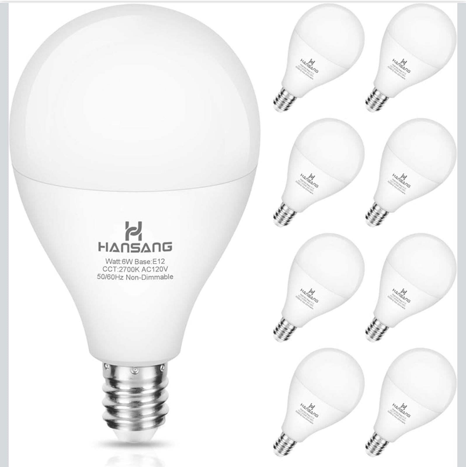 (MSRP $24.99) 6 W E12 LED Bulb – 60 W Equivalent, Warm White 2700 K