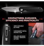 (MSRP $39.99) Firebird Ganzo FH41S-BK Folding Knife, D2 Steel Blade, G10 Handle