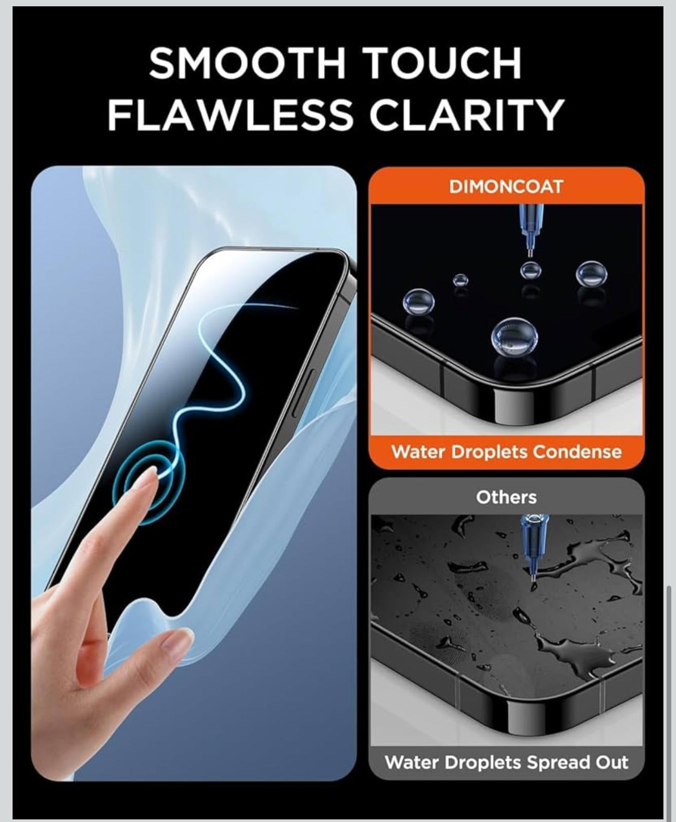 (NEW MSRP $26.99) DIMONCOAT 4‑Pack iPhone 15 Pro Max Privacy Screen Protectors