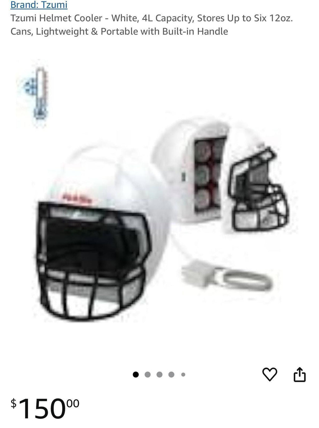 (NEW MSRP $150.00) ionchill PickSix 4L Football Helmet Cooler – Holds 6 Cans