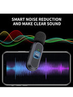(NEW MSRP $29.95) 2-Pack Wireless Lavalier Mics w/Charging Case-iPhone & Android