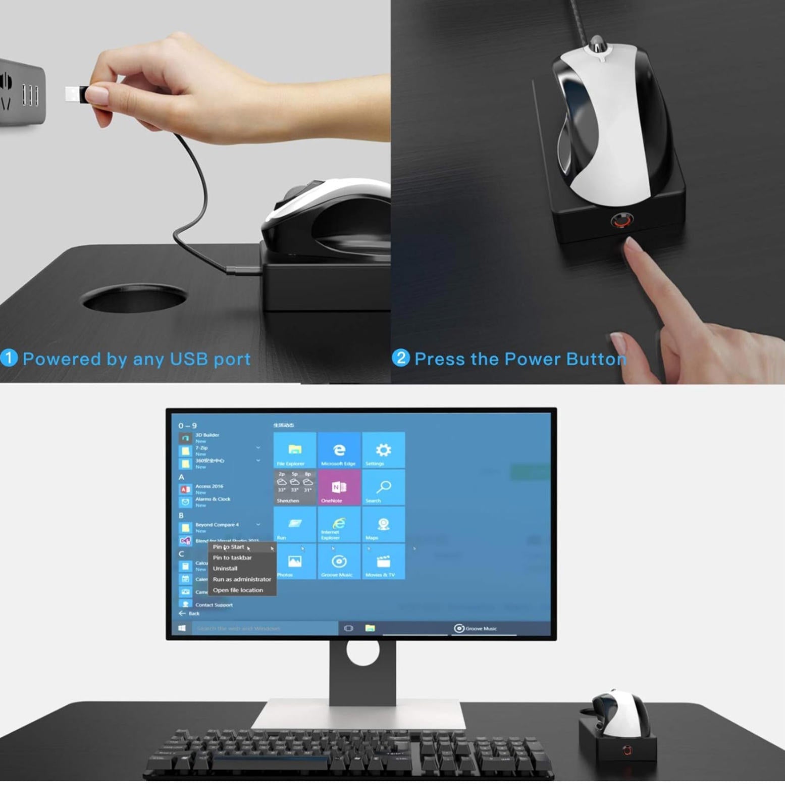 (MSRP $39.99) Mechanical Mouse Jiggler – USB Plug & Play, No Software