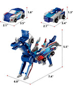 (MSRP $29.99) Intoypad Collision Transforming Dinosaur Car – 2-in-1 Toy (BLUE)