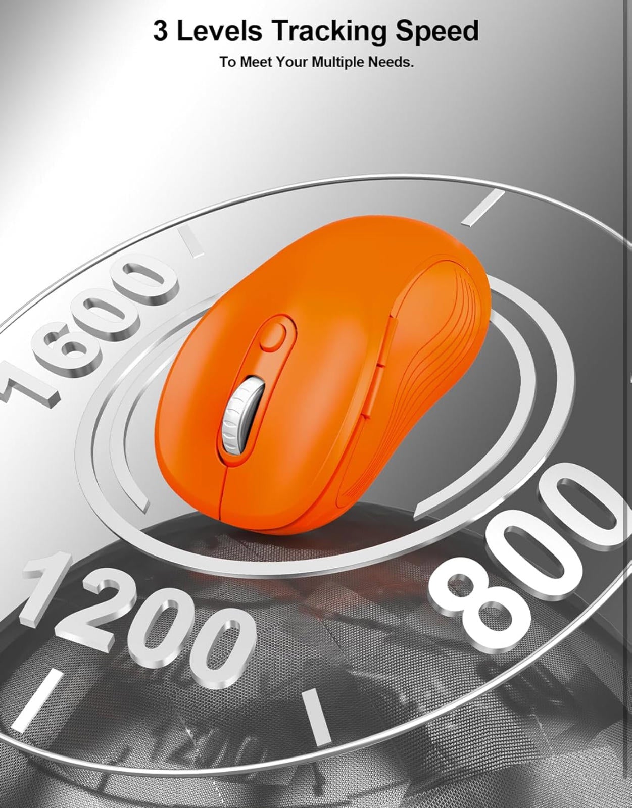 (MSRP $13.99) Ergonomic Wireless Mouse – 2.4 GHz, 6-Button Optical (Orange)
