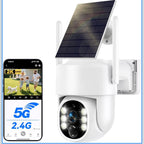 (MSRP $89.99) 2K Solar PTZ WiFi Outdoor Camera –Pan/Tilt, AI, Color Night Vision