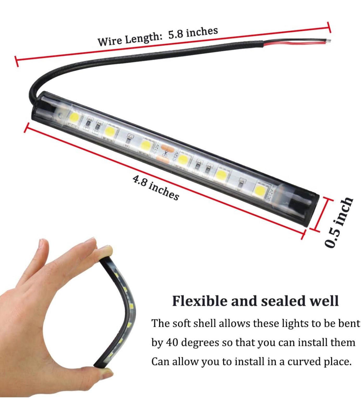(MSRP $19.99) Boaton 4-Pack 12V Marine LED Interior Courtesy Lights, Waterproof