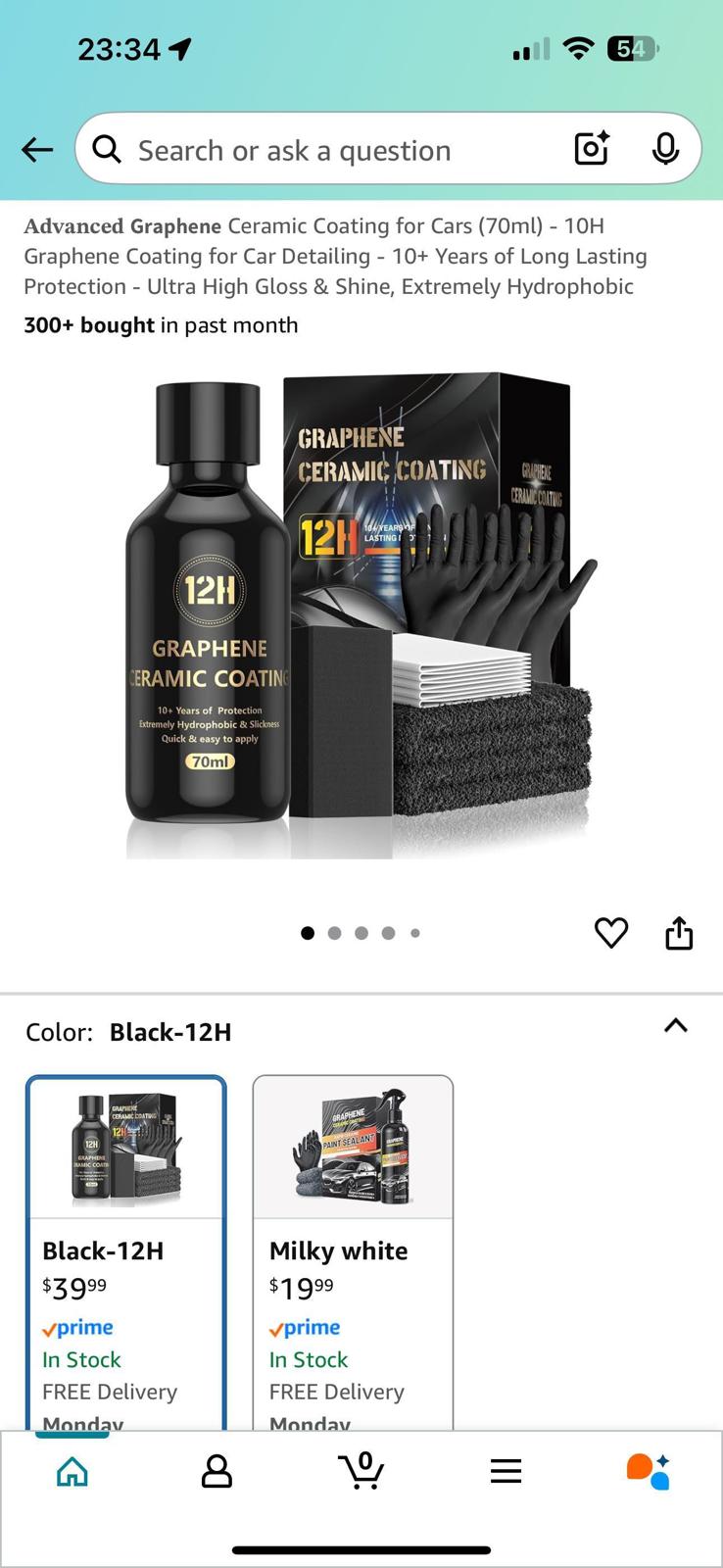 (MSRP $39.99) Graphene Ceramic Coating(70 ml), 10H Nano Protection & Hydrophobic