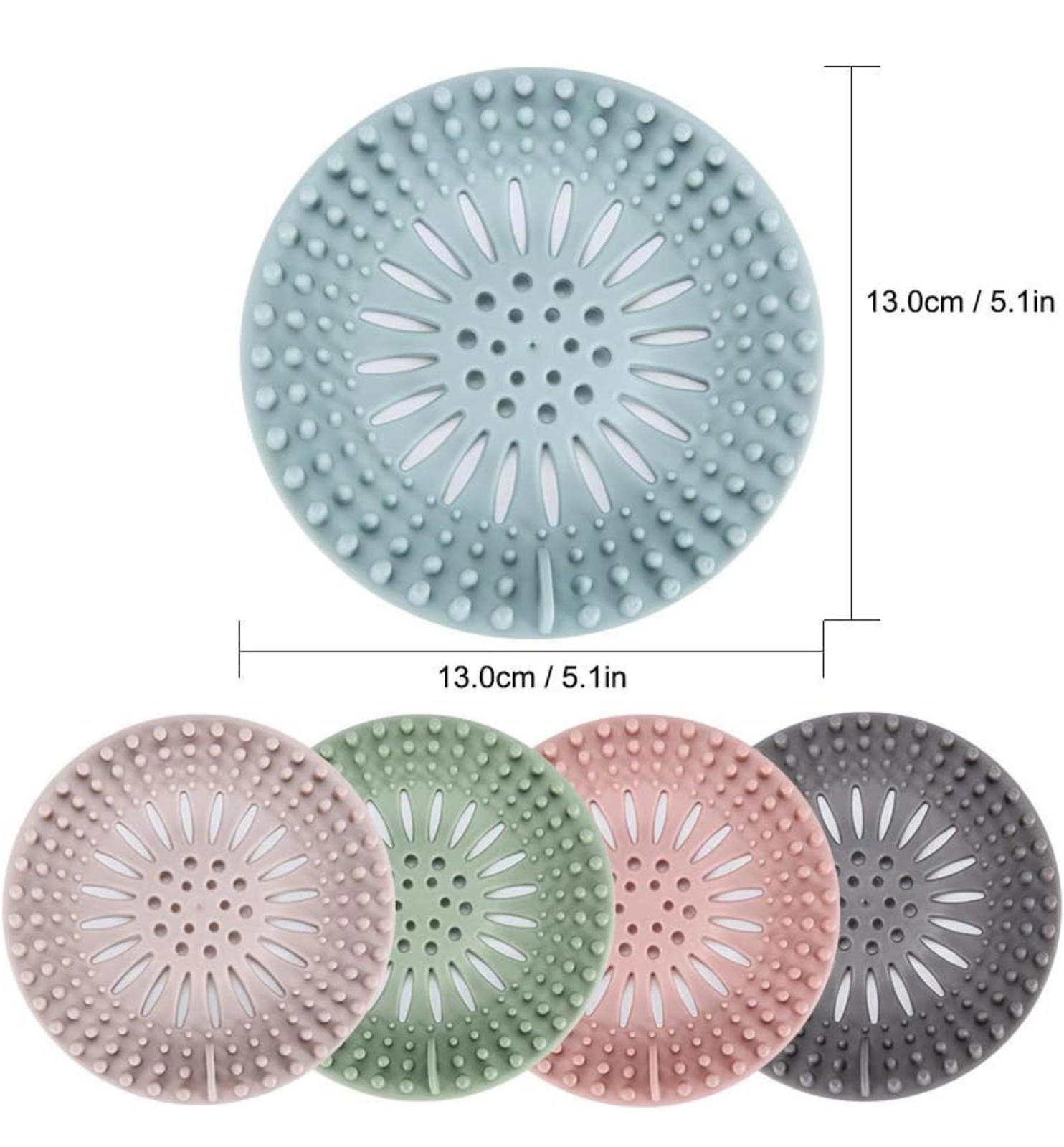 (MSRP $17.98) GOTEGA Silicone Drain Hair Catchers 5-Pack
