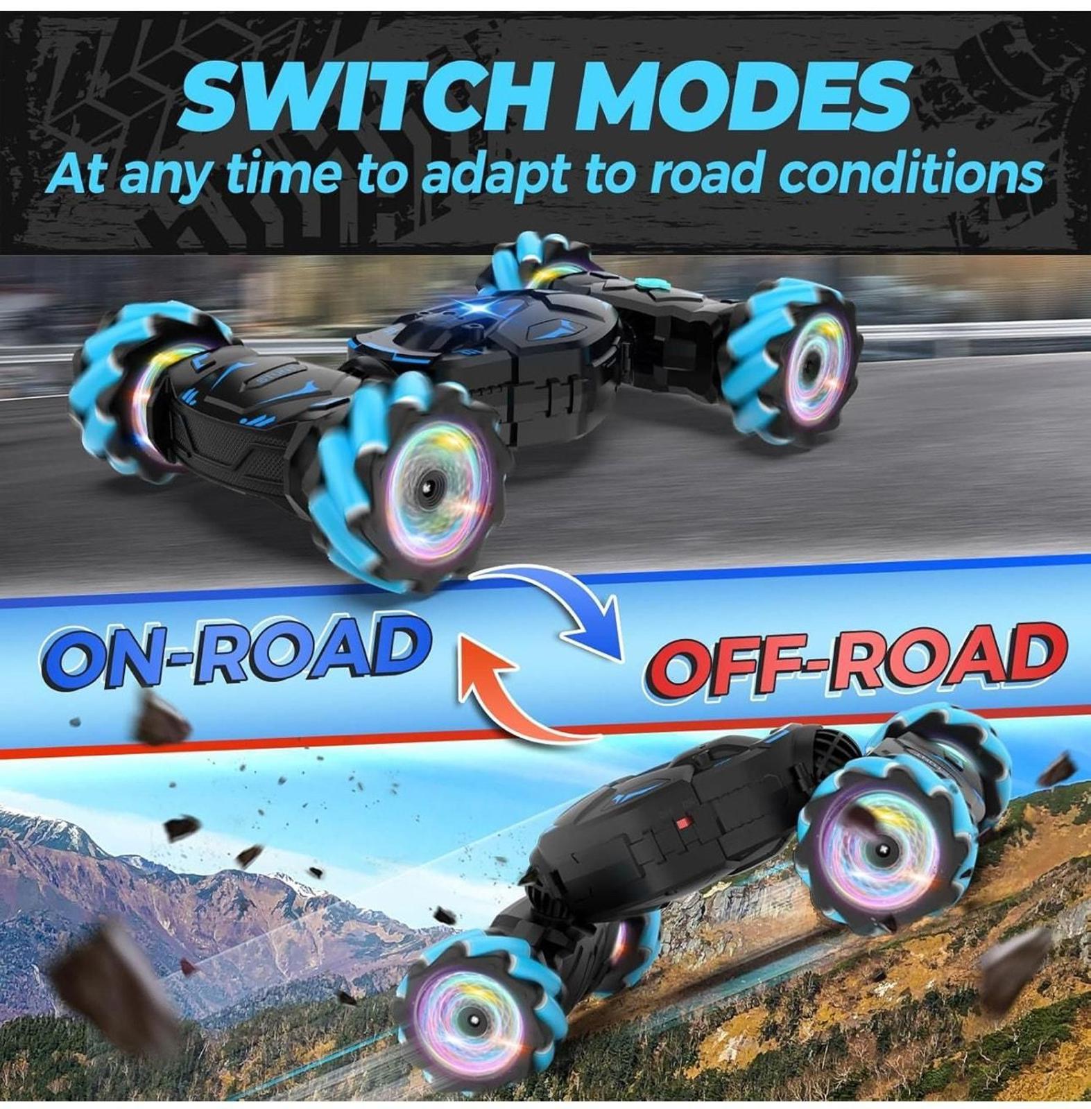 (MSRP $54.99) Gesture RC Stunt Car – 2.4 GHz 4WD, 360° Spins, Lights & Music