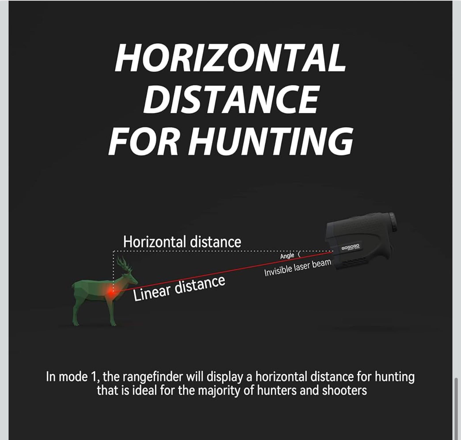 (MSRP $79.99)Gogogo Sport Vpro GS24 Golf & Hunting Laser Rangefinder, 7× 1200 yd