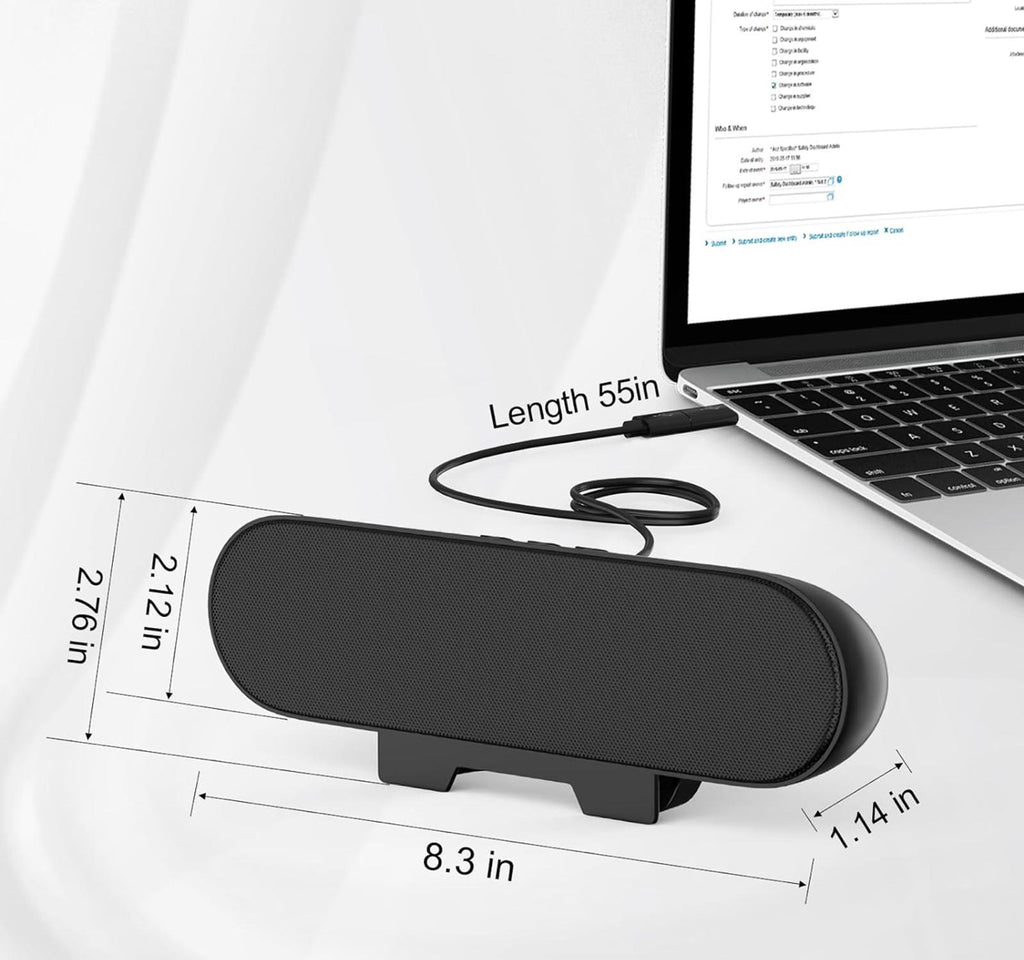 (MSRP $29.99) LXTNFU Clip-On USB Desktop Speaker – Loud, Space-Saving Soundbar