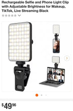 (NEW, MSRP $49) Portable LED Selfie / Fill Photo Light, USB-C, 4800mAh battery