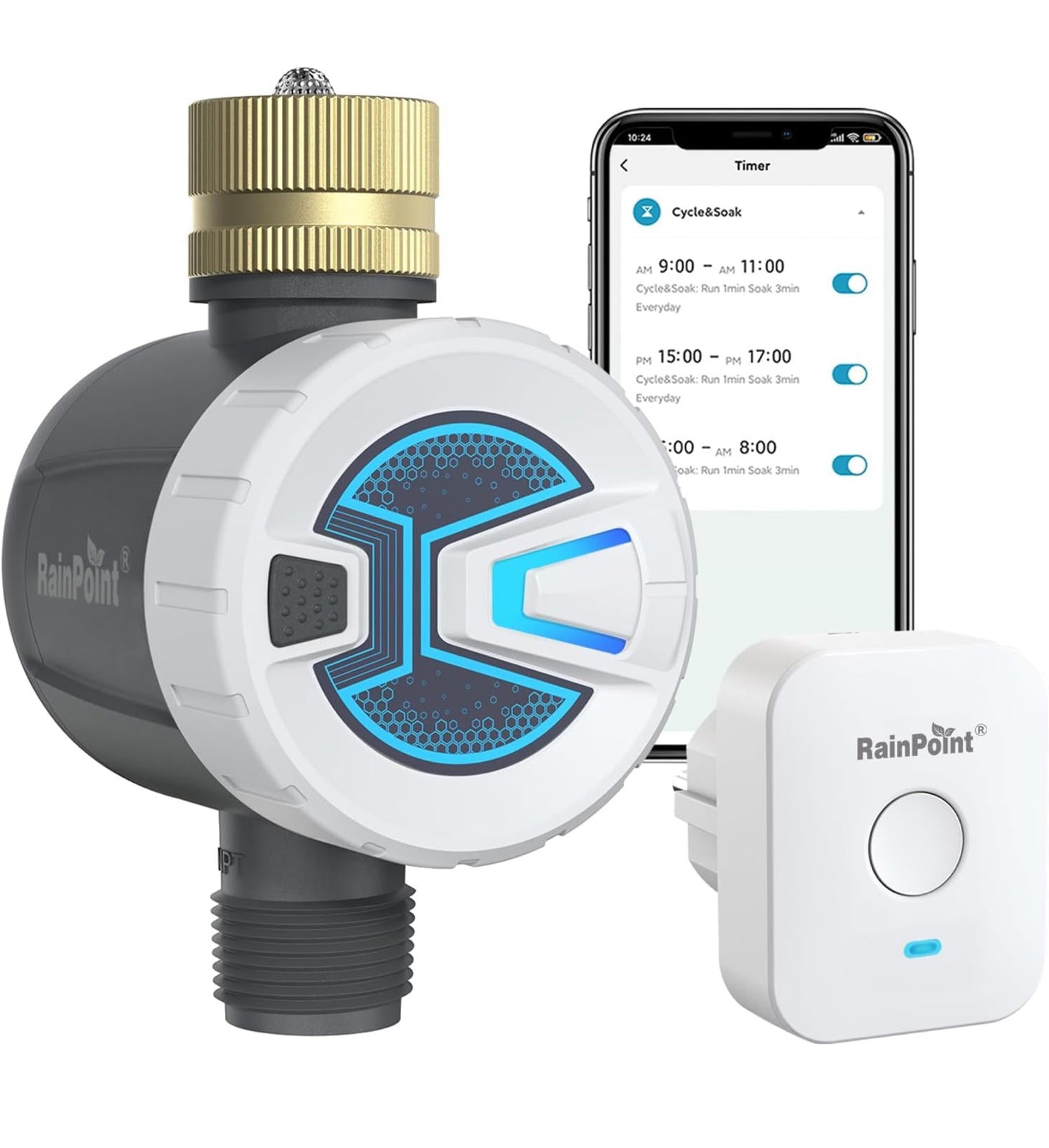 (MSRP $59.99) RAINPOINT WiFi Sprinkler Timer Smart Hose Controller w/App Control
