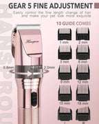 (NEW MSRP $89.95) Hansprou 36V Corded Dog Clippers, 10 Guard Combs & Brush