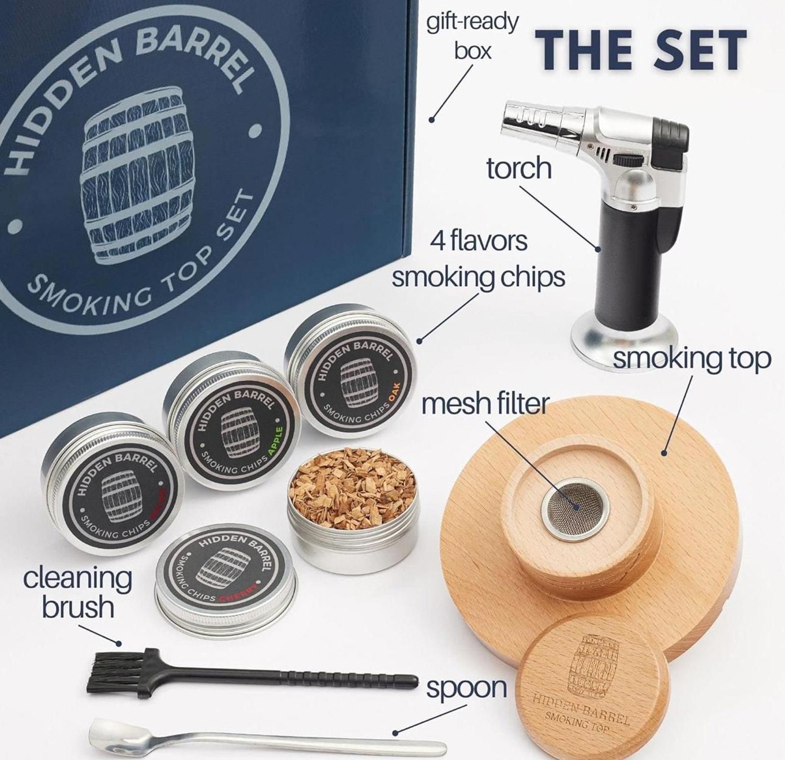 (MSRP $29.99) Cocktail Smoker Kit – Torch 4 Wood Chip Flavors for Cocktails