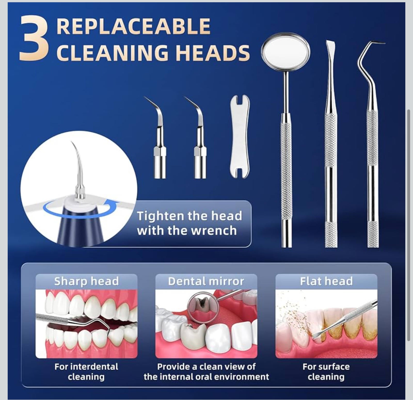 (NEW MSRP $45.99) Electric Teeth Plaque Cleaner Kit – Ultrasonic & USB‑C