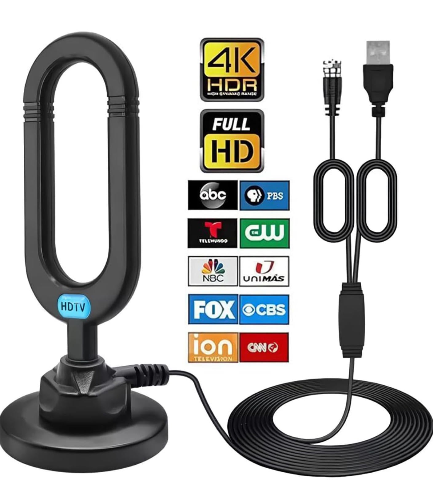 (MSRP $19.99) Indoor HDTV Antenna with Magnetic Base & Amplifier. 4K/1080p Ready