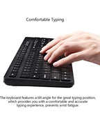 (NEW MSRP $21.99) Wireless Silent Cordless Keyboard Mouse Combo