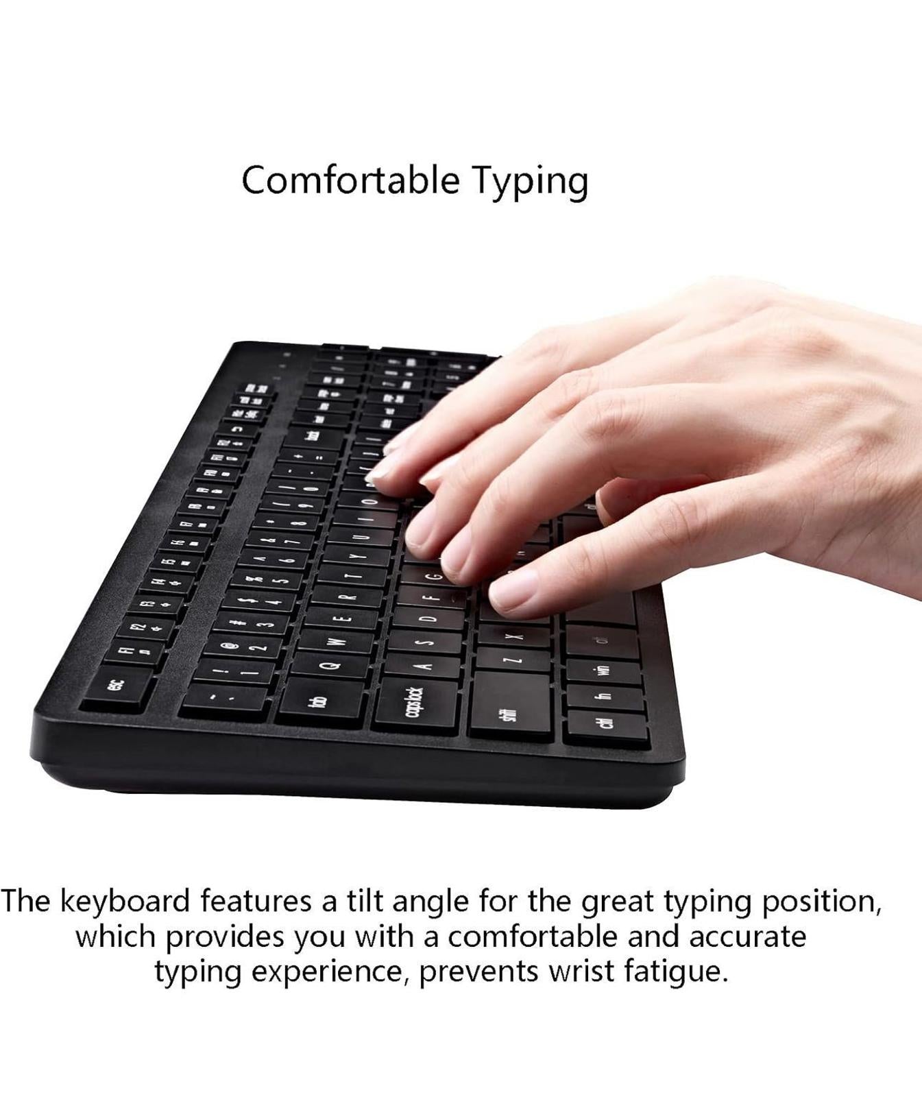 (NEW MSRP $21.99) Wireless Silent Cordless Keyboard Mouse Combo