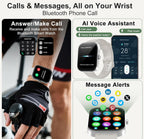 (NEW MSRP $39.99) Smartwatch – Bluetooth, Health Tracking & Custom Faces (WHITE)