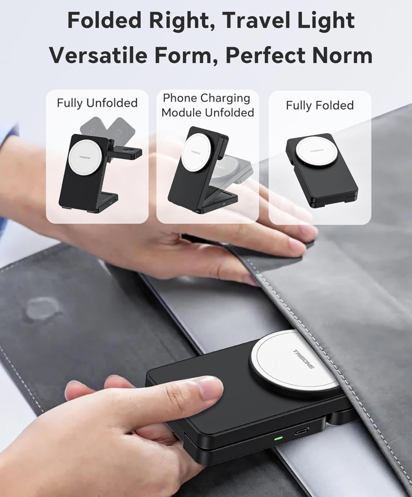 (MSRP $29.99) 3‑in‑1 Magnetic Wireless Charging Stand