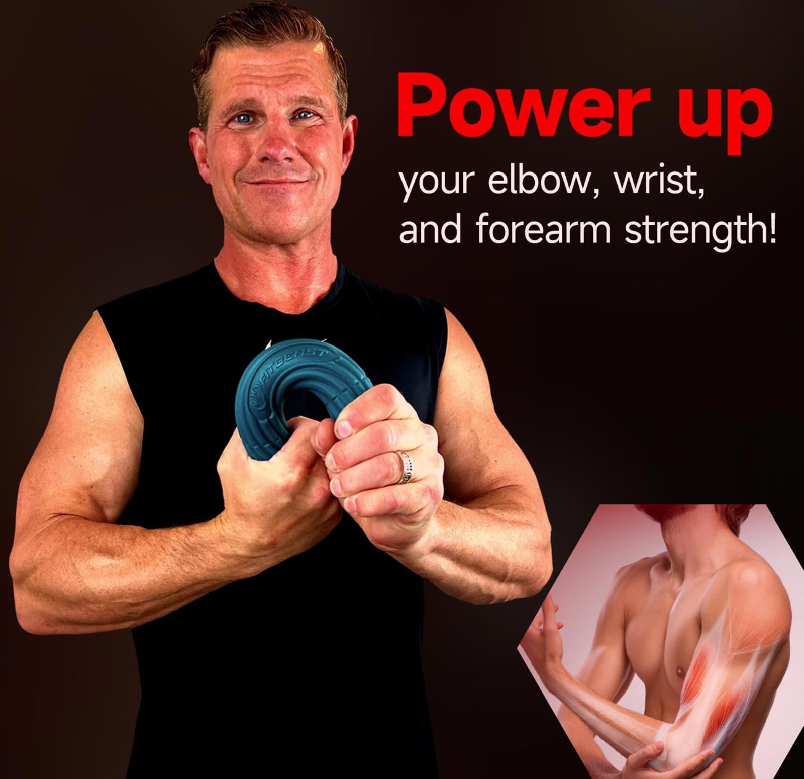 (MSRP $29.99) FitBeast Flex Therapy Bar – Hand & Elbow Resistance Tool
