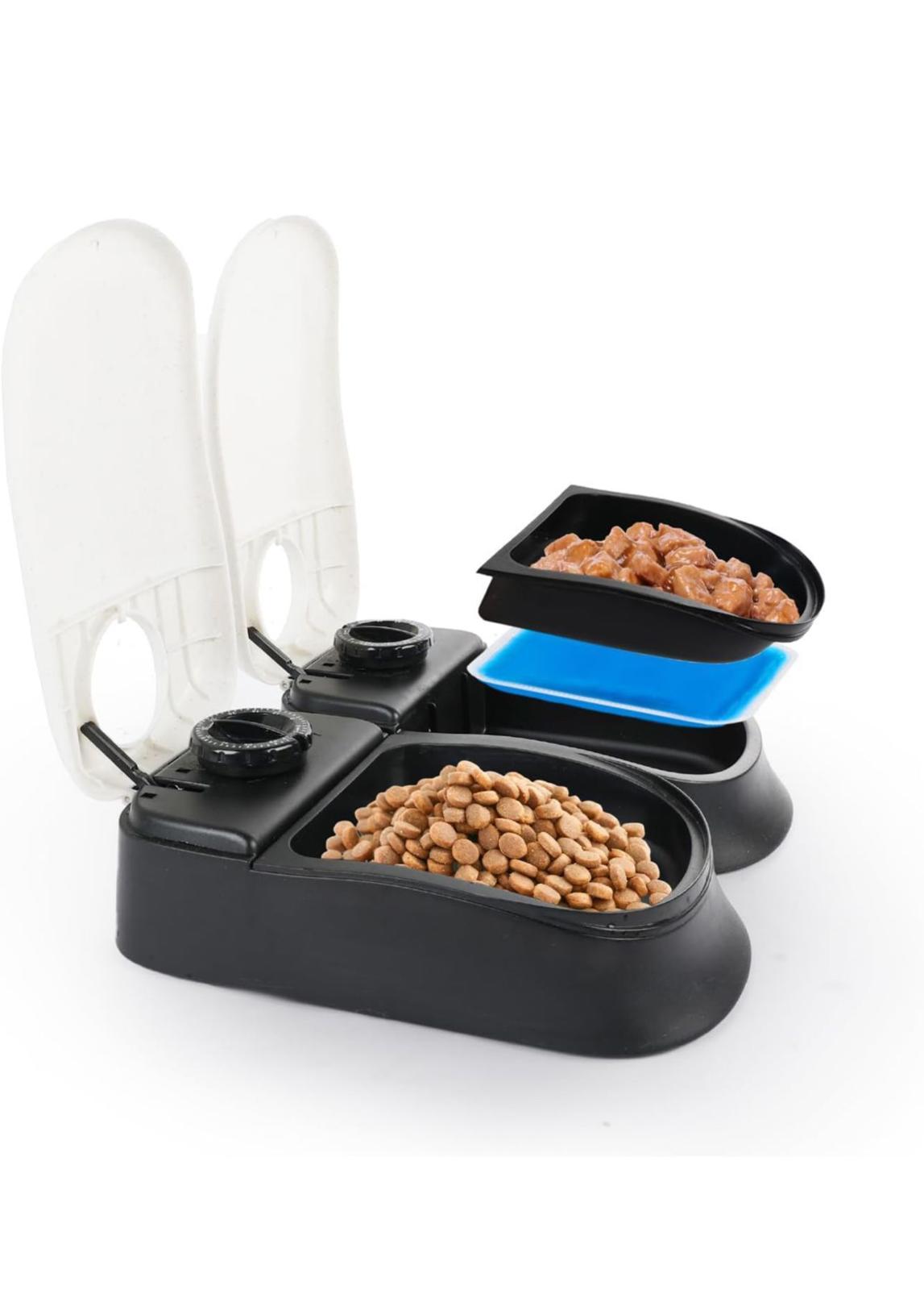 (NEW MSRP $24.99) Pawise 2 meal, 48 hour, automatic pet feeder with chiller mats