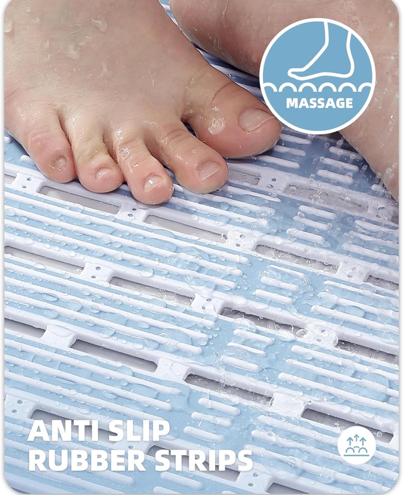 (MSRP $24.99) Color & Geometry 16”×36” Extra‑Long Non‑Slip Shower Mat