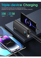 (NEW MSRP $39.99) Power Bank QC4.0+PD USB-C w/ LED Display & Flashlight