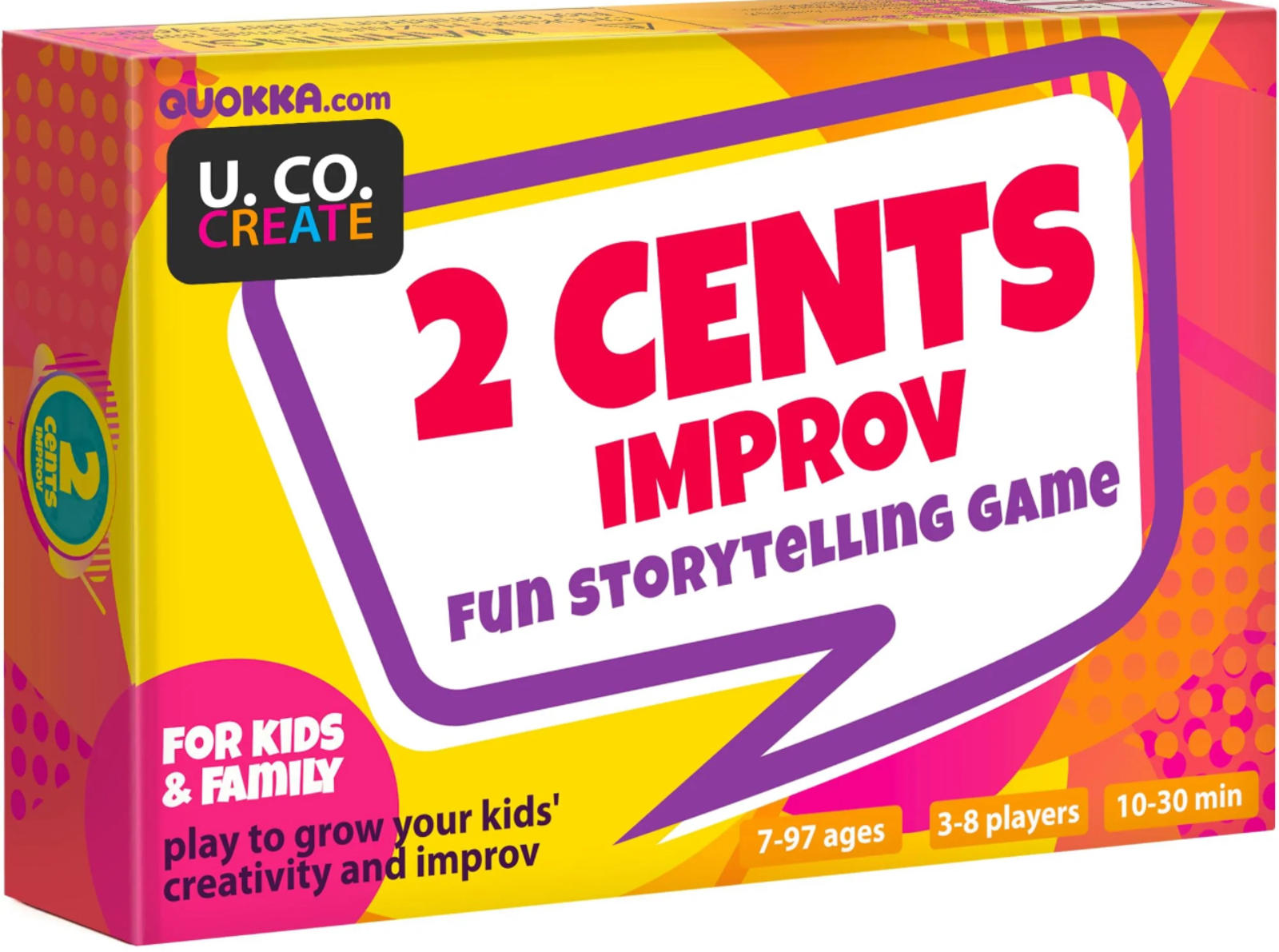 (MSRP $29.99) Quokka 2 Cents Storytelling Game – Improv Fun for 3–8 Players