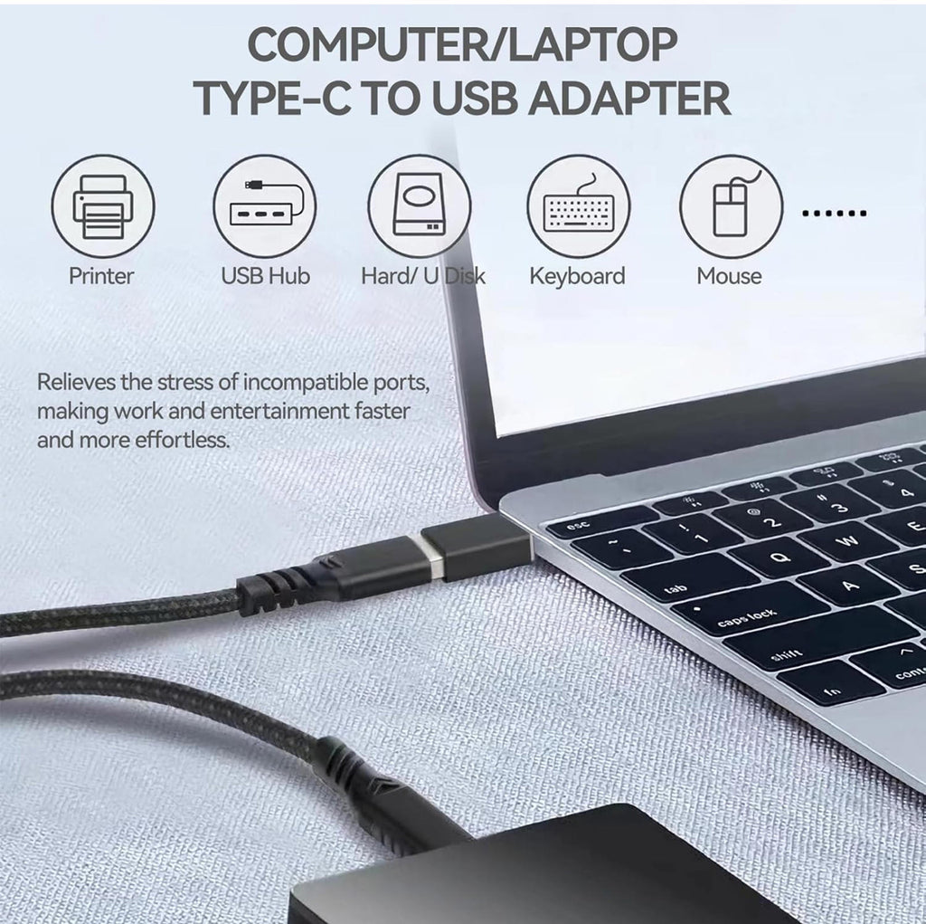 (NEW) Welldiea USB‑A to USB‑C OTG Adapter 4‑Pack – USB 3.0 Fast Pass‑Through