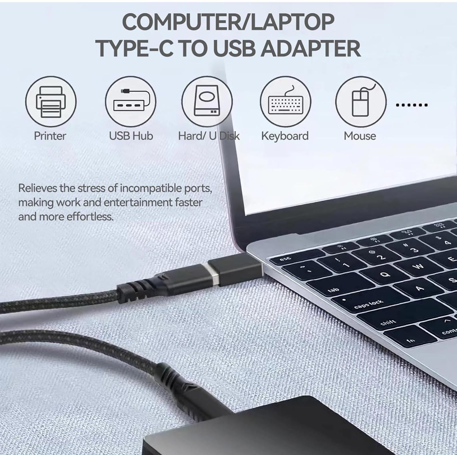 (NEW) Welldiea USB‑A to USB‑C OTG Adapter 4‑Pack – USB 3.0 Fast Pass‑Through