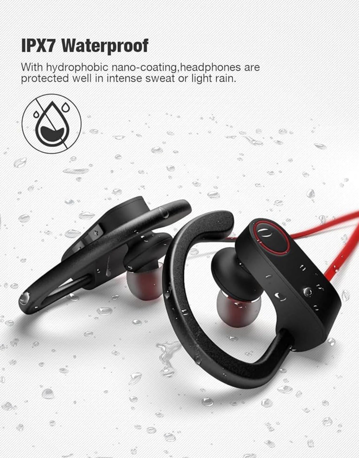 (MSRP $29.99) Otium U8 Bluetooth Earbuds – IPX7 Waterproof, Ear Hooks, 10 H Play