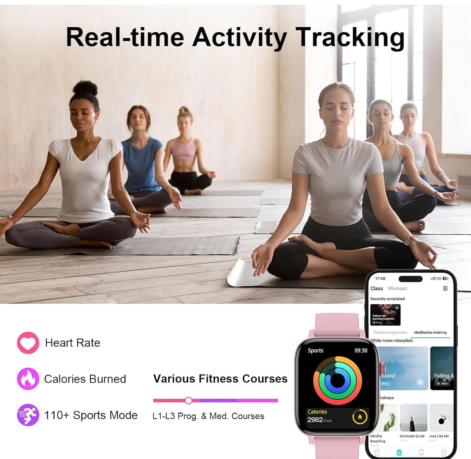 (MSRP $49.99) Smart Watch – 1.9” HD Screen, Calls, Fitness Tracking, Pink