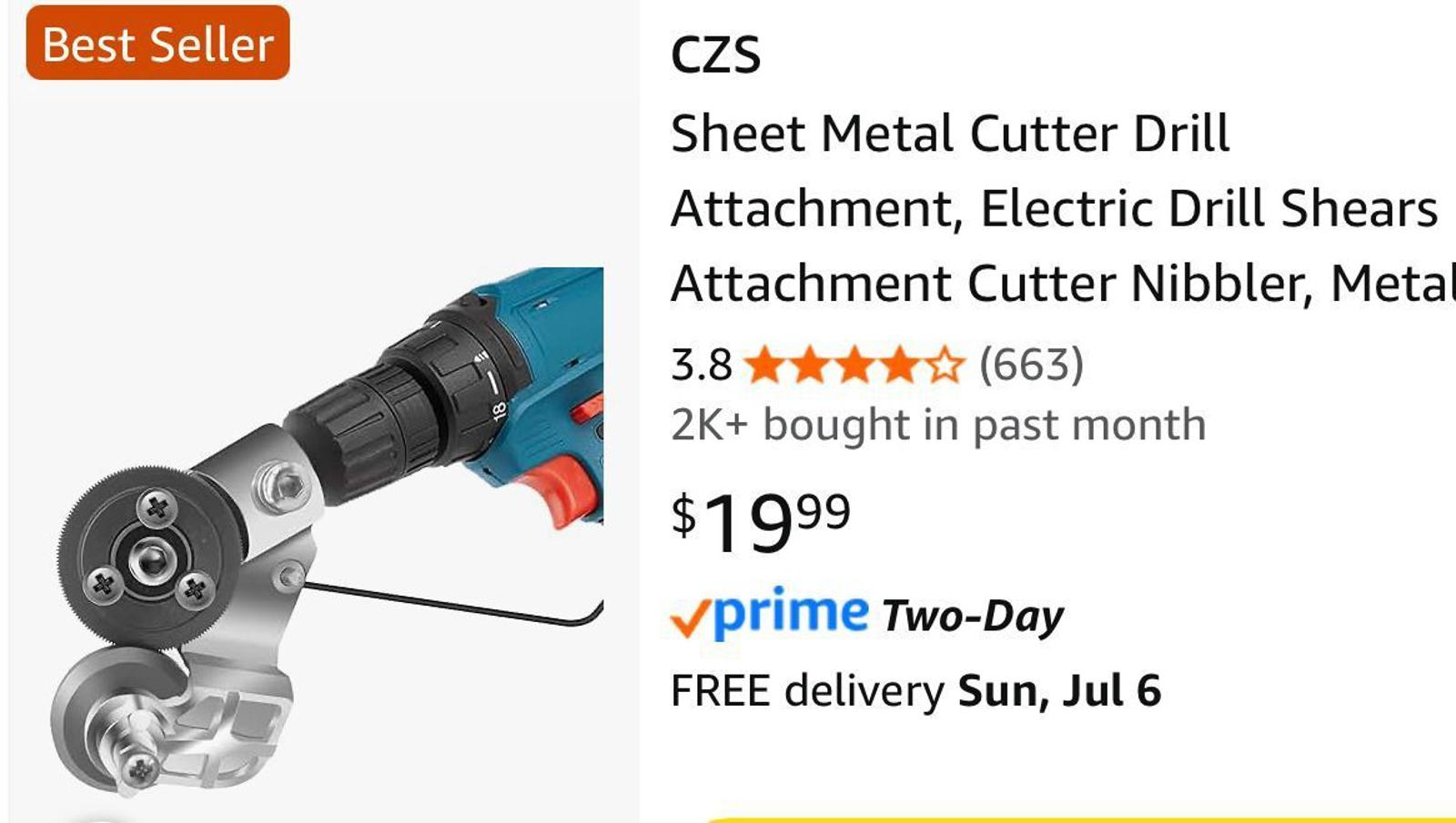 (NEW MSRP $19.99) Sheet Metal Cutter Drill Nibbler for Steel, Aluminum & Copper
