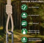 (MSRP $19.99) TECEUM 90 ft × 3/8 Polypropylene Utility Rope Diamond-Braided