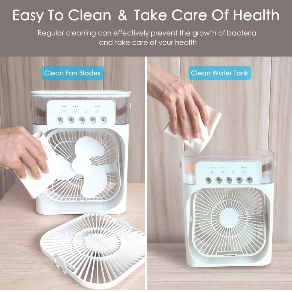 (MSRP $39.99) NTMY Mini Evaporative Air Cooler & Humidifier – LED & USB