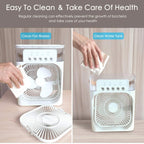 (MSRP $39.99) NTMY Mini Evaporative Air Cooler & Humidifier – LED & USB