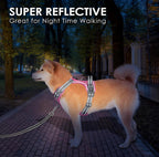 (MSRP $29.99) No-Pull Reflective Dog Harness Vest, Baby Pink/Grey, MEskimo