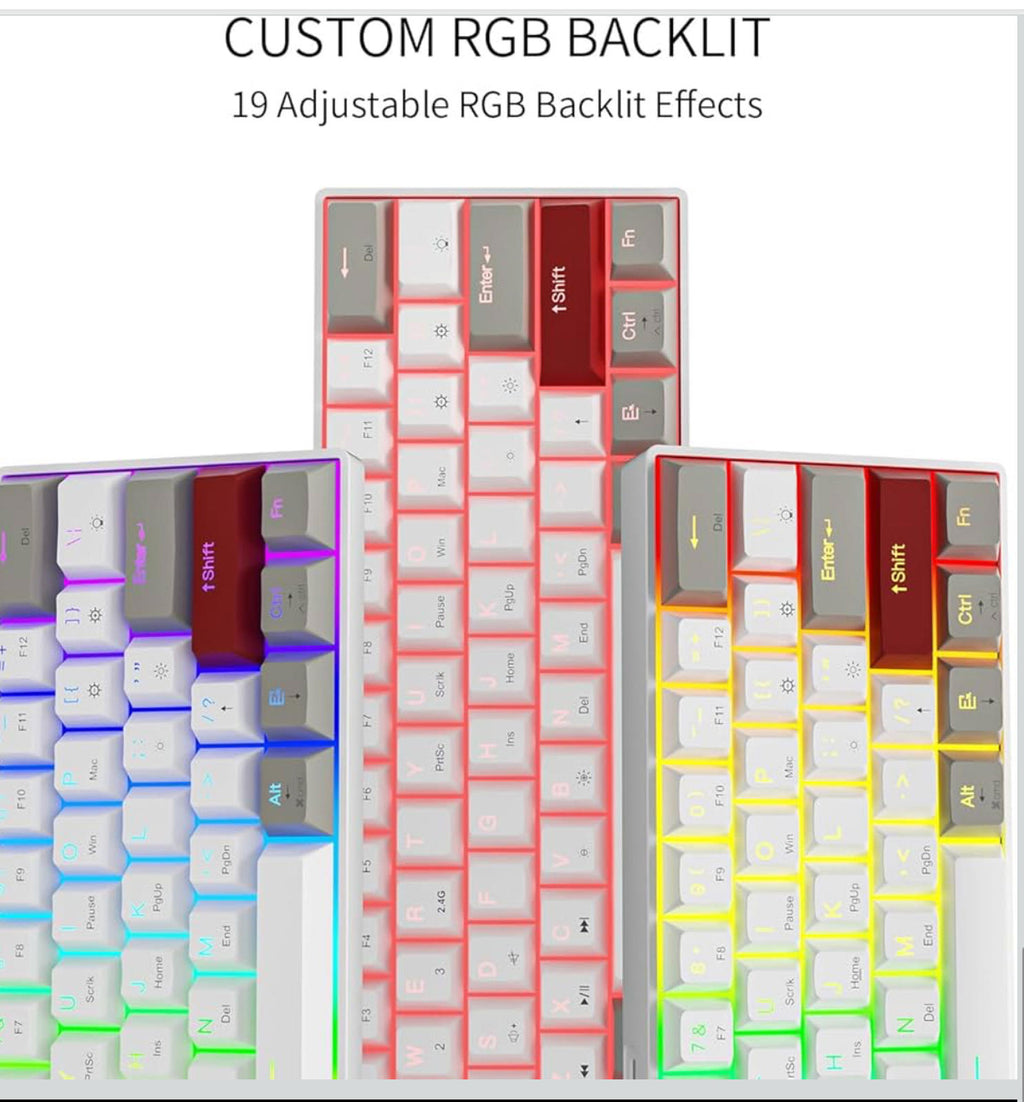 (MSRP $49.99) Newmen GM610 60% Wireless Mechanical Keyboard – RGB, Hot-Swappable