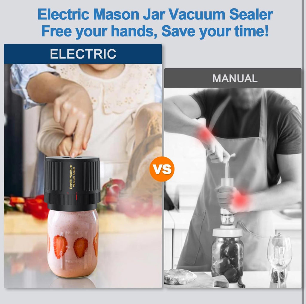 (MSRP $29.99) LOVE MOMENT Cordless Mason Jar Vacuum Sealer Kit