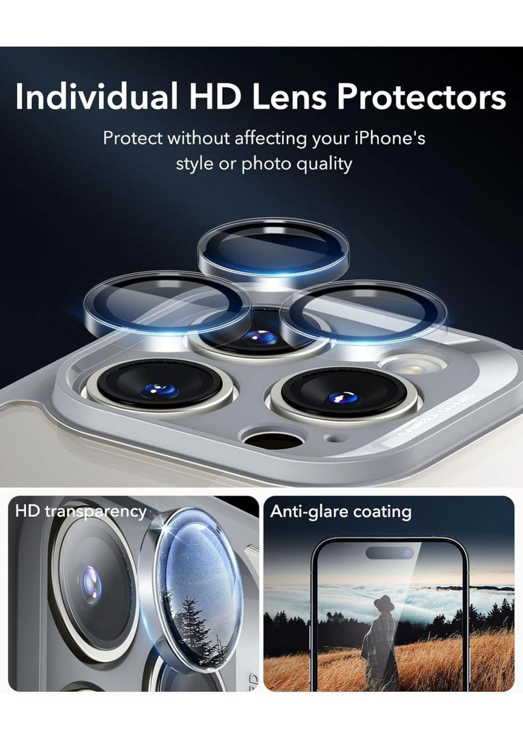 (New, open box) ESR clear grey iPhone 16 Pro Case, MagSafe, Full-Body Military