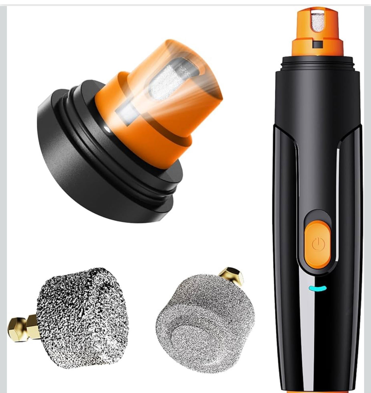 (NEW MSRP $19.99) Bonve Pet Nail Grinder – 2 Speeds, USB Rechargeable, 3 Ports