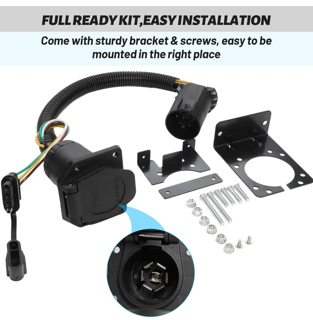 (MSRP $39.99) MECMO 7-Way to 4-Way Trailer Adapter – Dual Output, USCAR Plug 🌟
