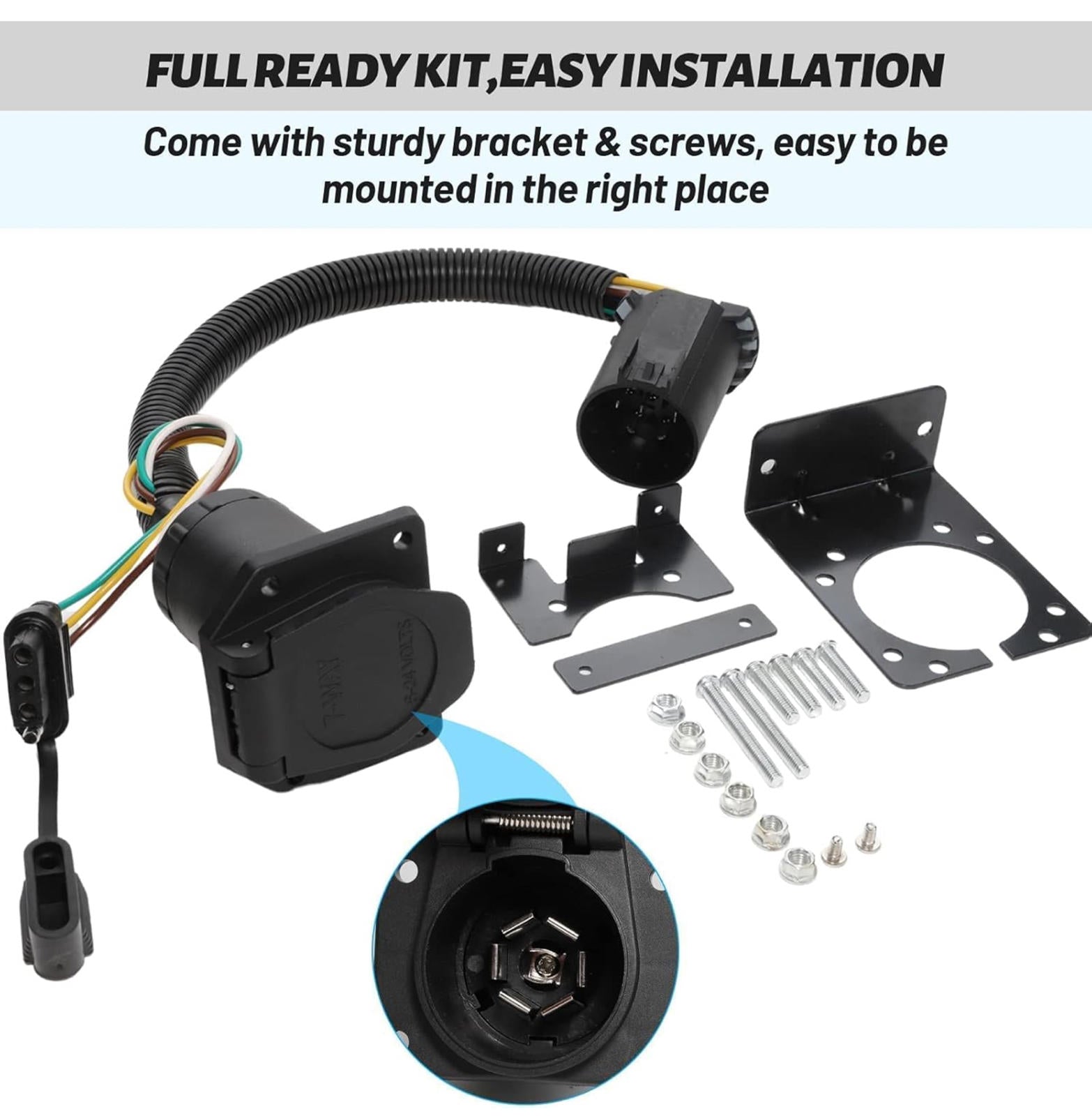 (MSRP $39.99) MECMO 7-Way to 4-Way Trailer Adapter – Dual Output, USCAR Plug 🌟