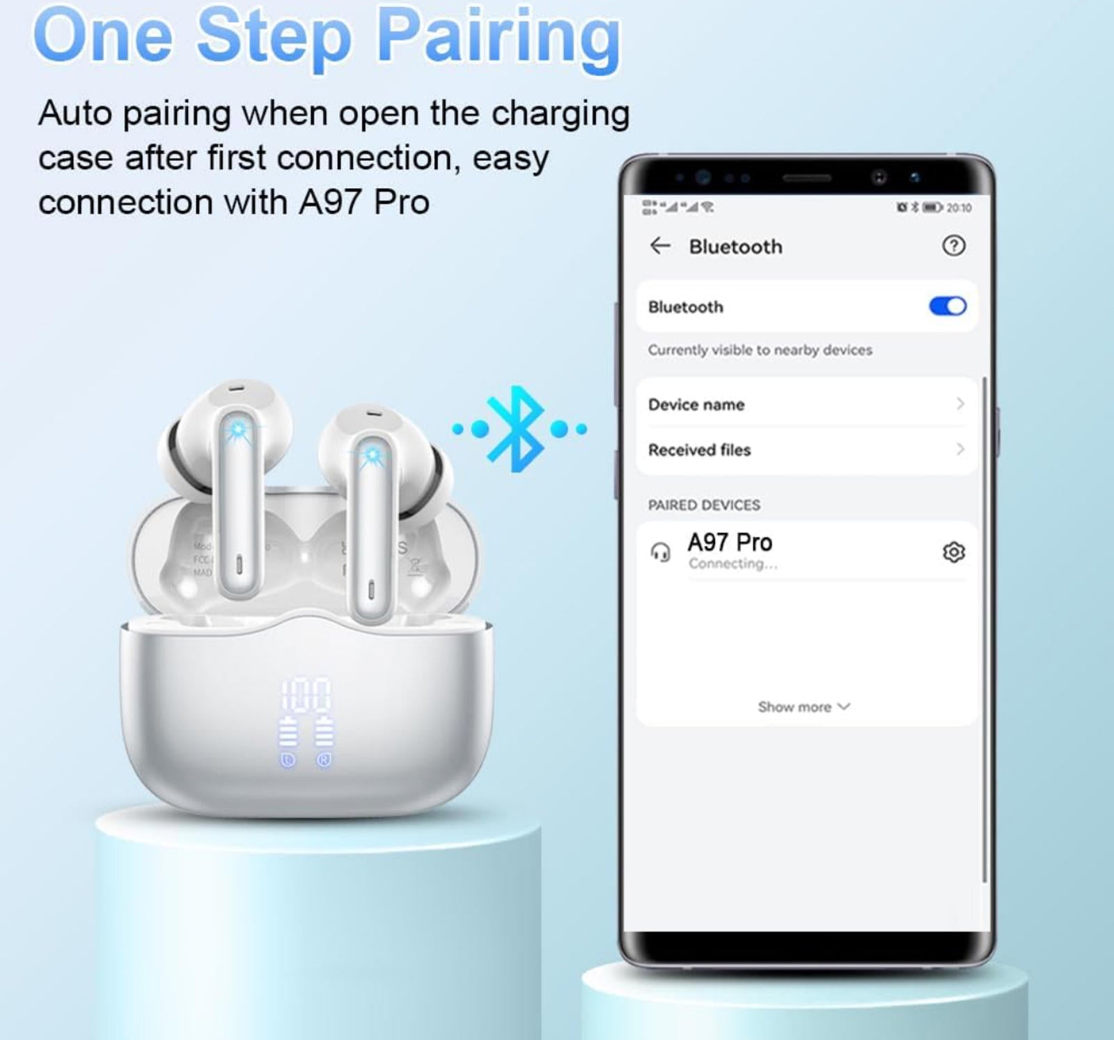 (MSRP $39.99) xinwld A97 Pro Earbuds – Bluetooth 5.4, 4‑Mic ENC, 40 Hrs Play ⏱🎧