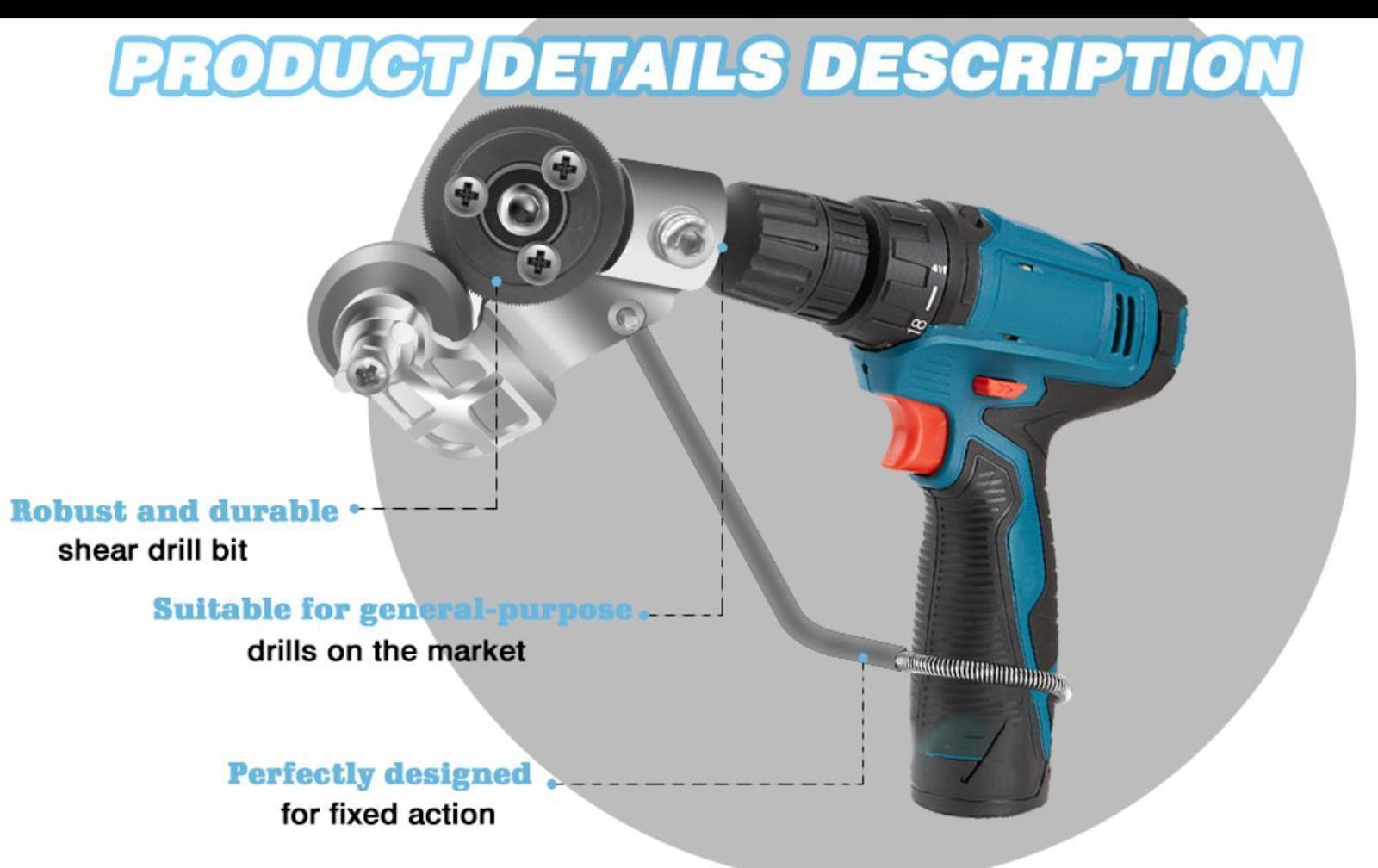 (NEW MSRP $19.99) Sheet Metal Cutter Drill Nibbler for Steel, Aluminum & Copper